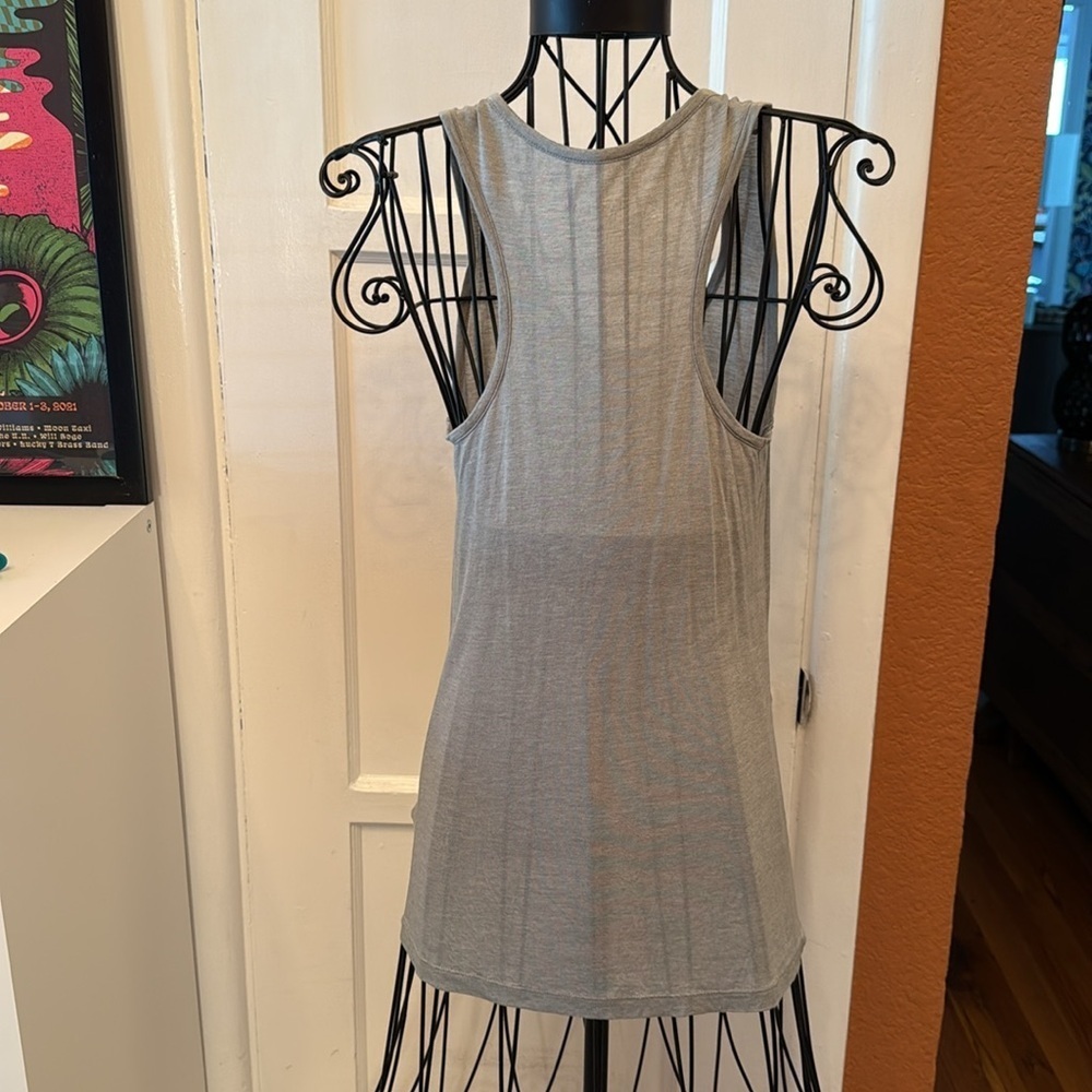 All Saints Gray Fitted Ribbed Tank Top - Picture 4 of 6